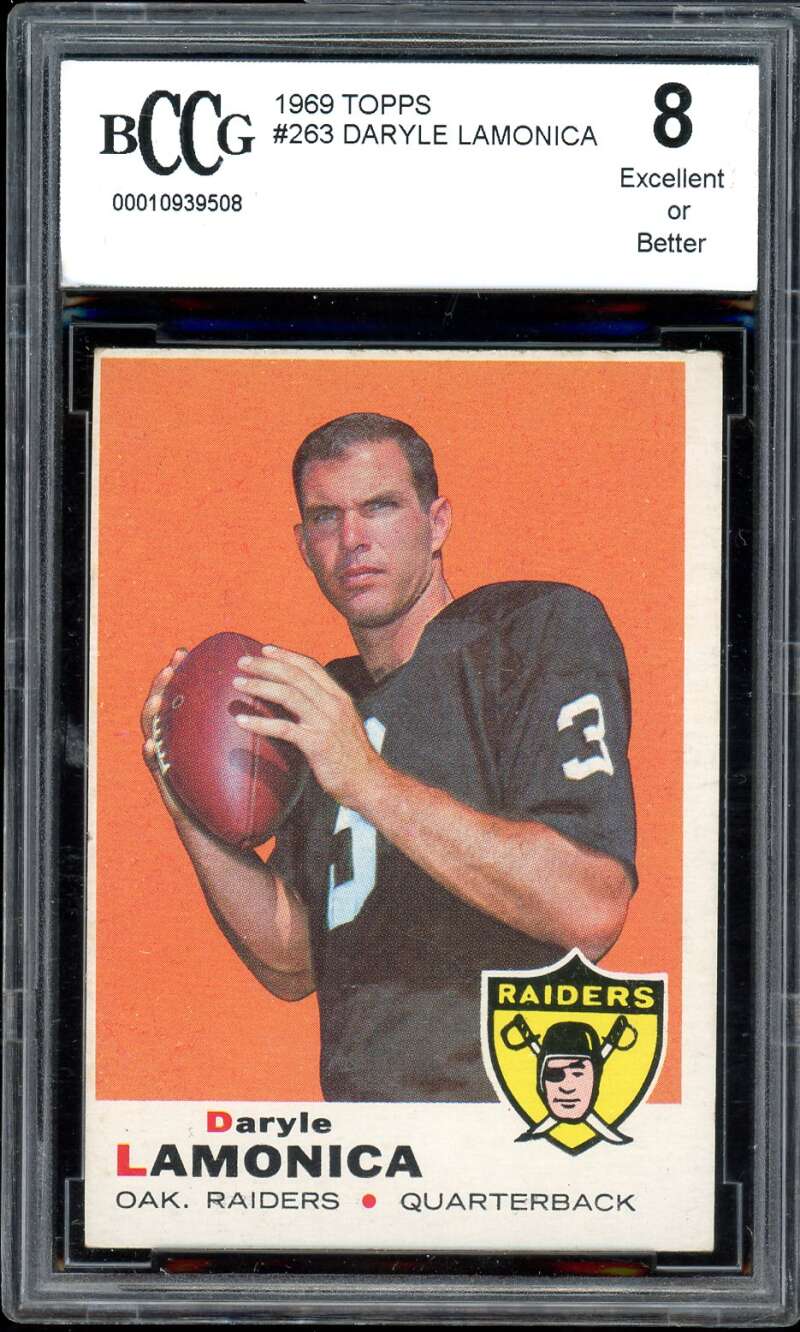 Daryle Lamonica Card 1969 Topps #263 BGS BCCG 8 Image 1