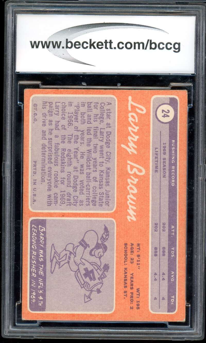 Larry Brown Rookie Card 1970 Topps #24 BGS BCCG 7 Image 2