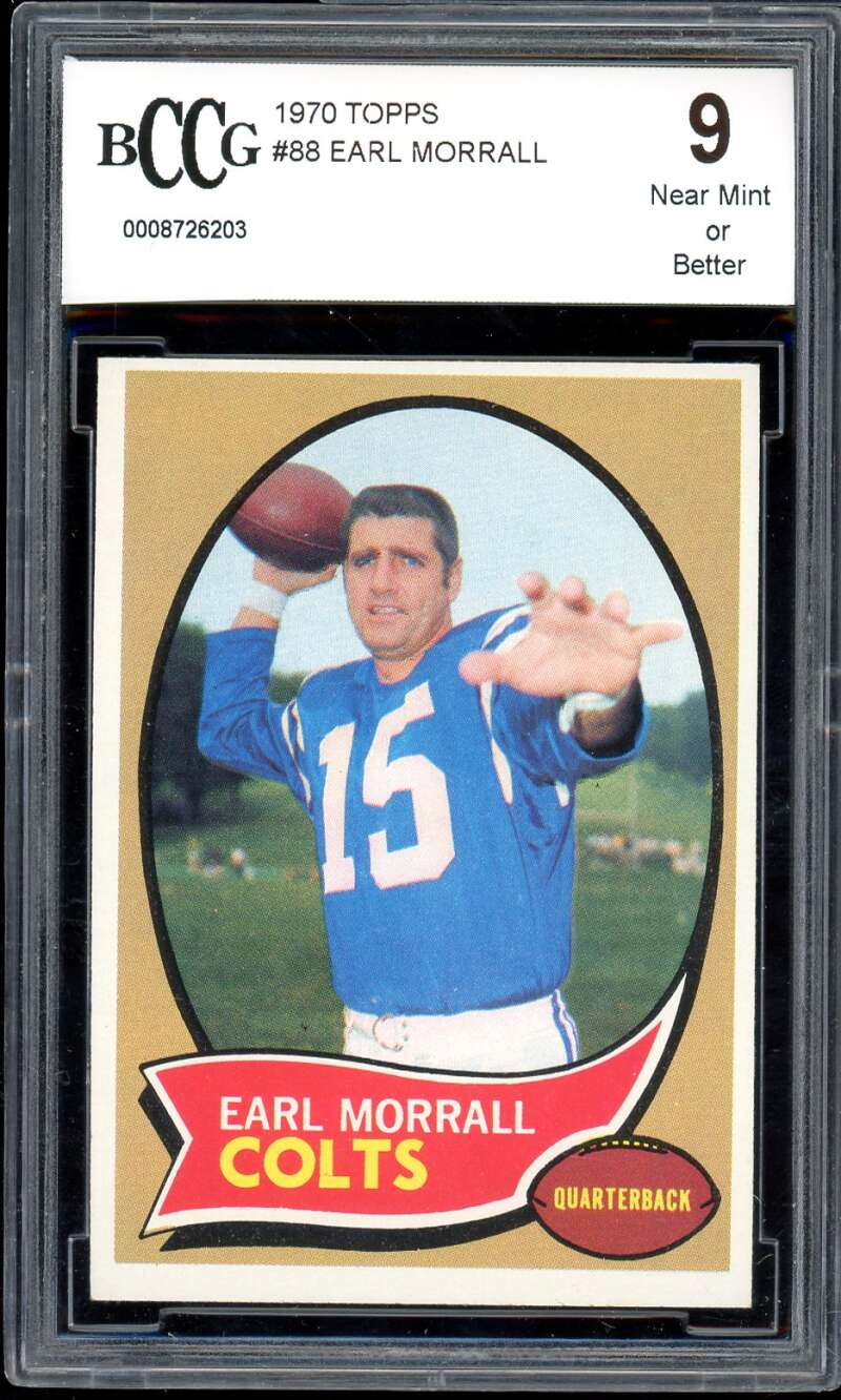 Earl Morrall Card 1970 Topps #88 BGS BCCG 9 Image 1