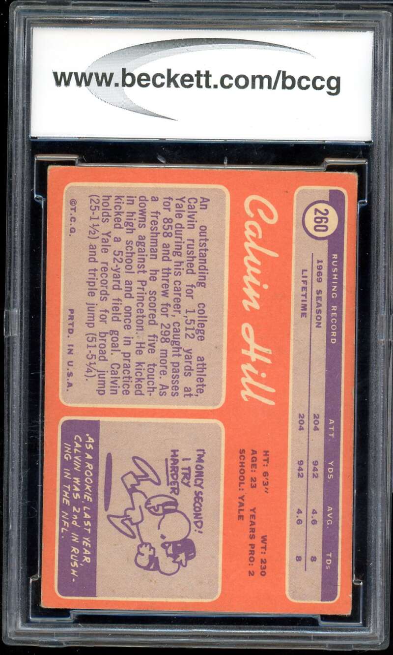 Calvin Hill Rookie Card 1970 Topps #260A BGS BCCG 8 Image 2