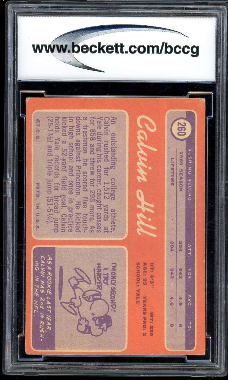 Calvin Hill Rookie Card 1970 Topps #260A BGS BCCG 8 Image 2