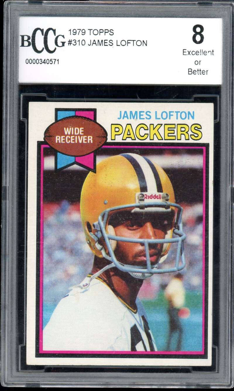 James Lofton Rookie Card 1979 Topps #310 BGS BCCG 8 Image 1