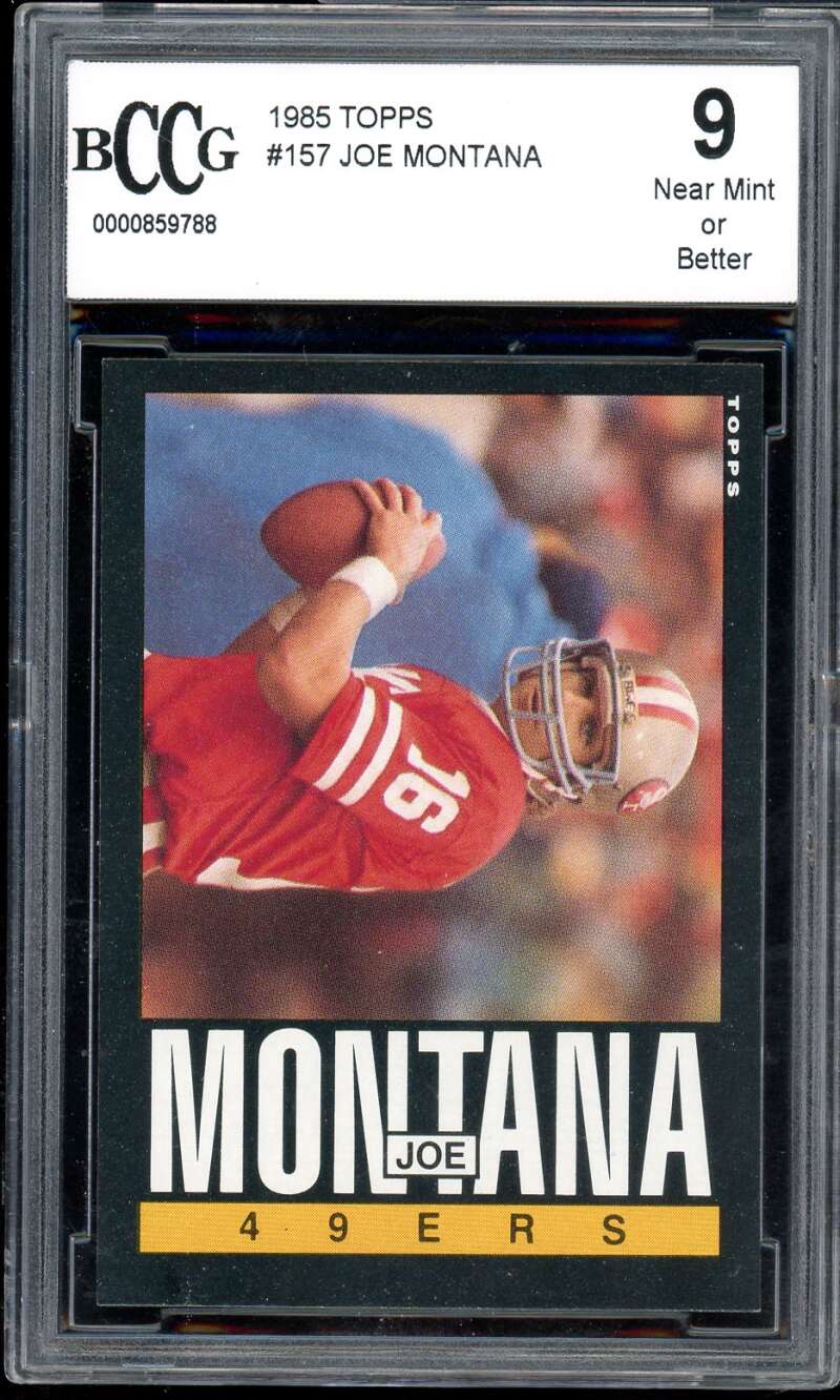 Joe Montana Card 1985 Topps #157 BGS BCCG 9 Image 1