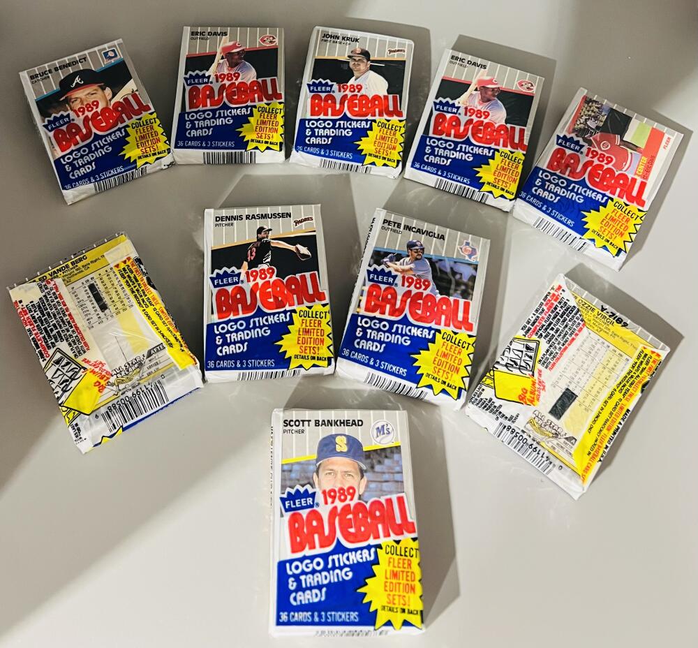 (10) 1989 Fleer Baseball Cello Pack Card Lot Image 1