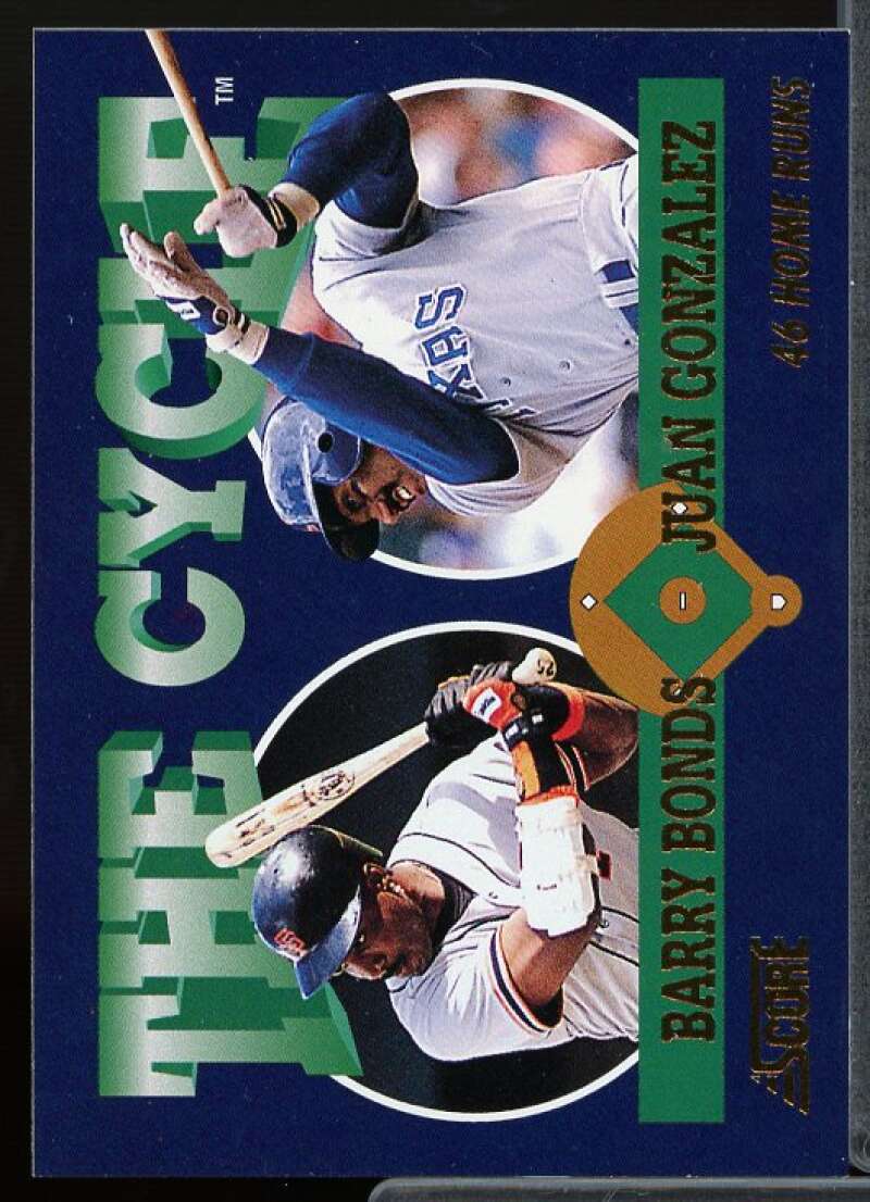 Juan Gonzalez/Barry Bonds Card 1994 Score Cycle #TC16  Image 1