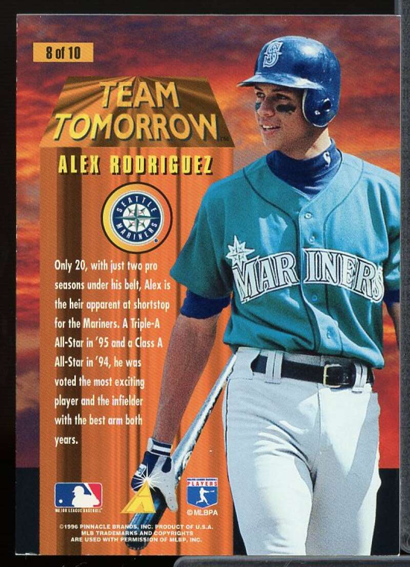 Alex Rodriguez Card 1996 Pinnacle Team Tomorrow #8  Image 2