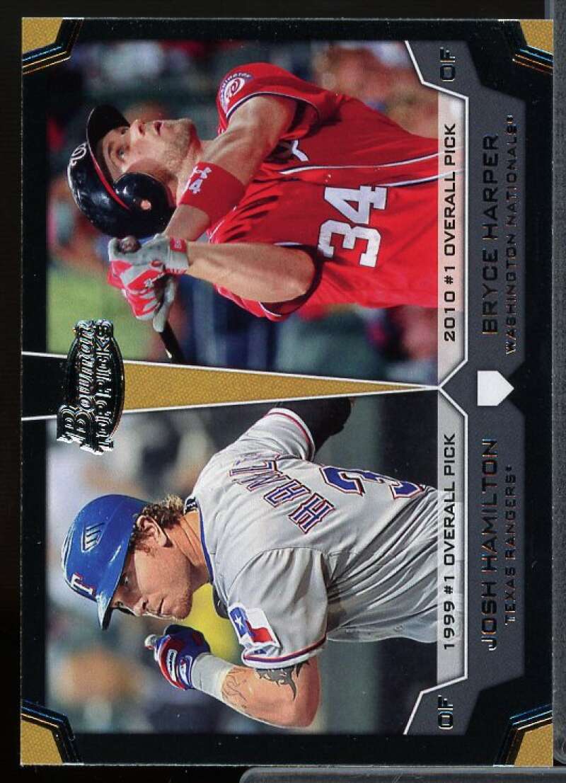 Josh Hamilton/Bryce Harper Card 2012 Bowman Draft Dual Top 10 Picks #HH  Image 1