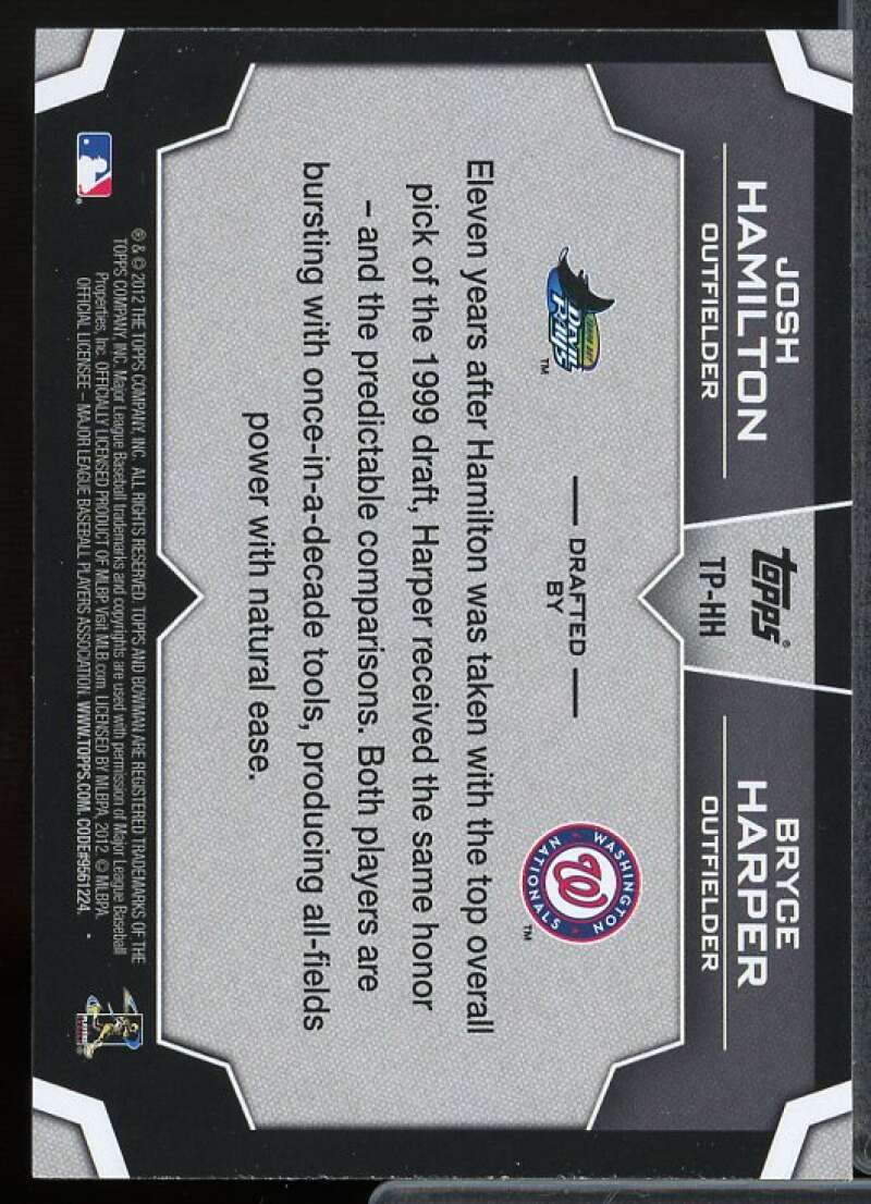 Josh Hamilton/Bryce Harper Card 2012 Bowman Draft Dual Top 10 Picks #HH  Image 2