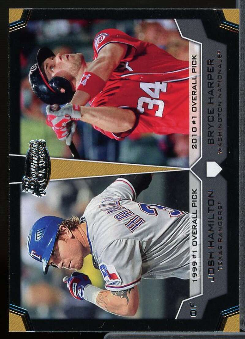 Josh Hamilton/Bryce Harper Card 2012 Bowman Draft Dual Top 10 Picks #HH  Image 1