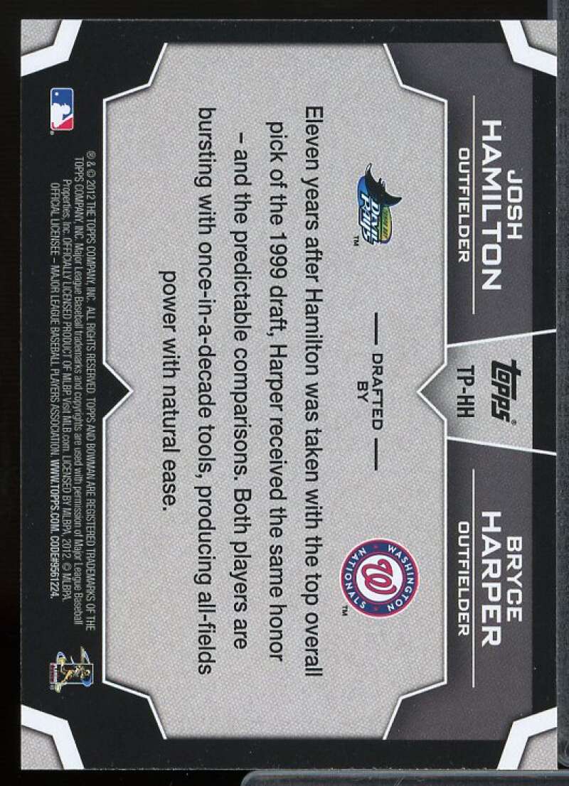 Josh Hamilton/Bryce Harper Card 2012 Bowman Draft Dual Top 10 Picks #HH  Image 2
