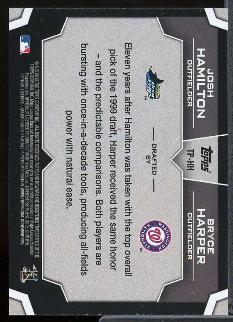 Josh Hamilton/Bryce Harper Card 2012 Bowman Draft Dual Top 10 Picks #HH  Image 2