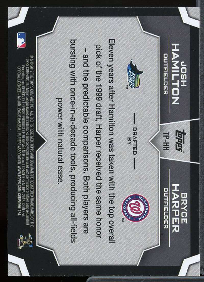 Josh Hamilton/Bryce Harper Card 2012 Bowman Draft Dual Top 10 Picks #HH  Image 2