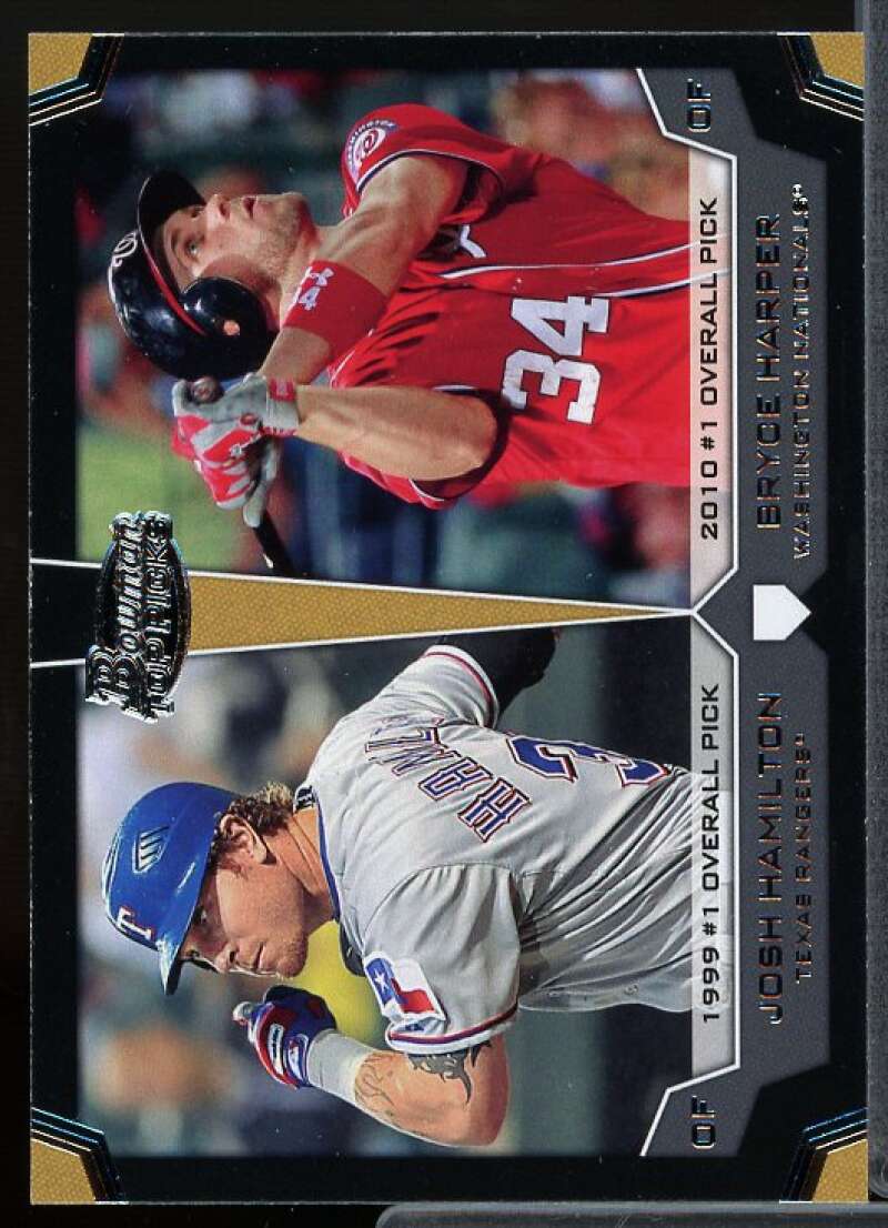 Josh Hamilton/Bryce Harper Card 2012 Bowman Draft Dual Top 10 Picks #HH  Image 1