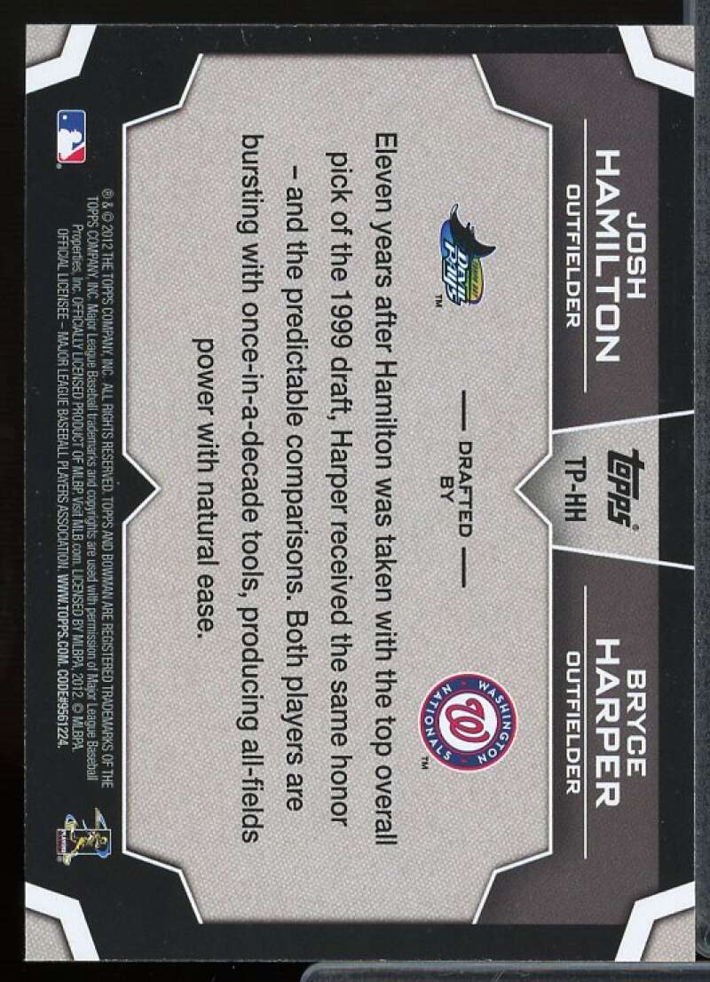 Josh Hamilton/Bryce Harper Card 2012 Bowman Draft Dual Top 10 Picks #HH  Image 2
