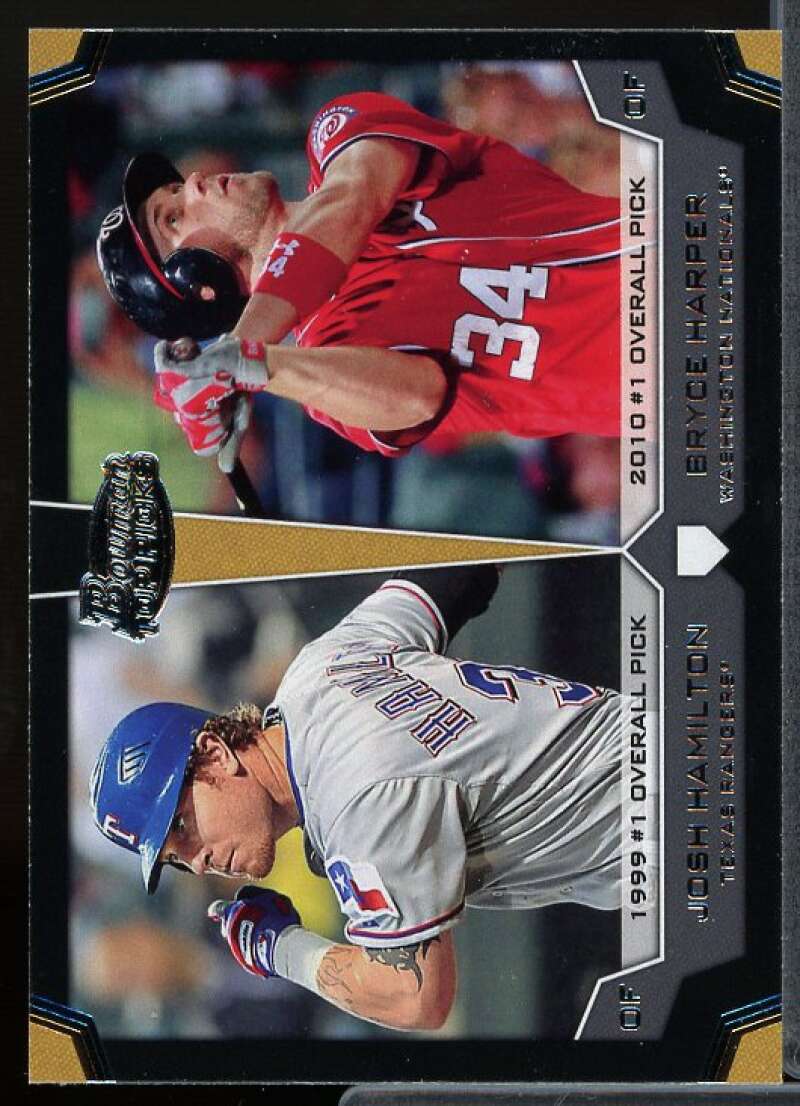 Josh Hamilton/Bryce Harper Card 2012 Bowman Draft Dual Top 10 Picks #HH  Image 1