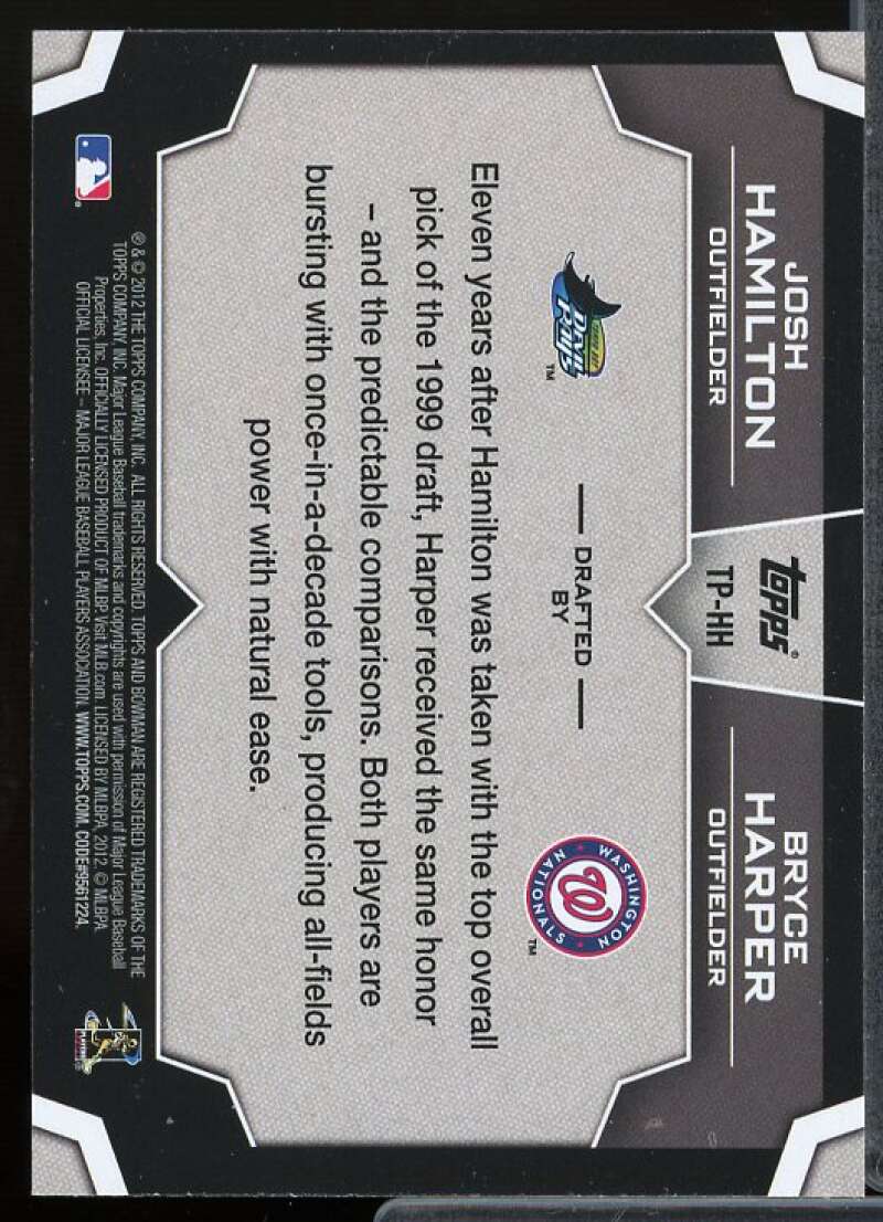 Josh Hamilton/Bryce Harper Card 2012 Bowman Draft Dual Top 10 Picks #HH  Image 2
