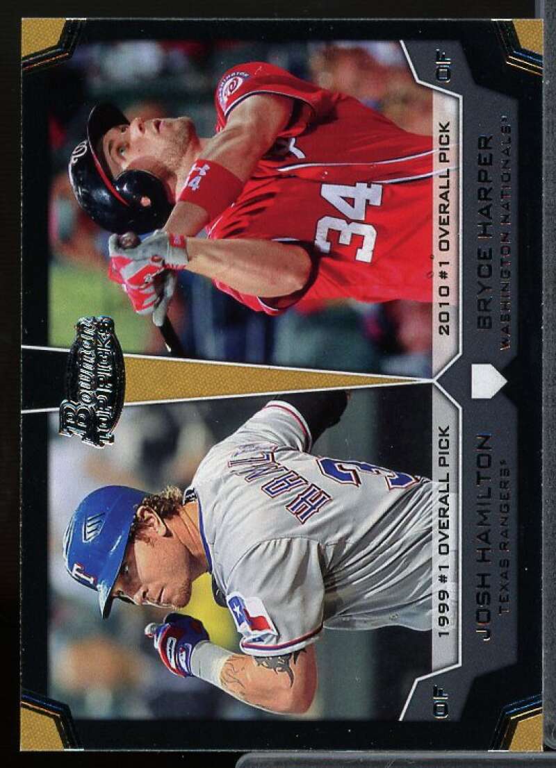 Josh Hamilton/Bryce Harper Card 2012 Bowman Draft Dual Top 10 Picks #HH  Image 1