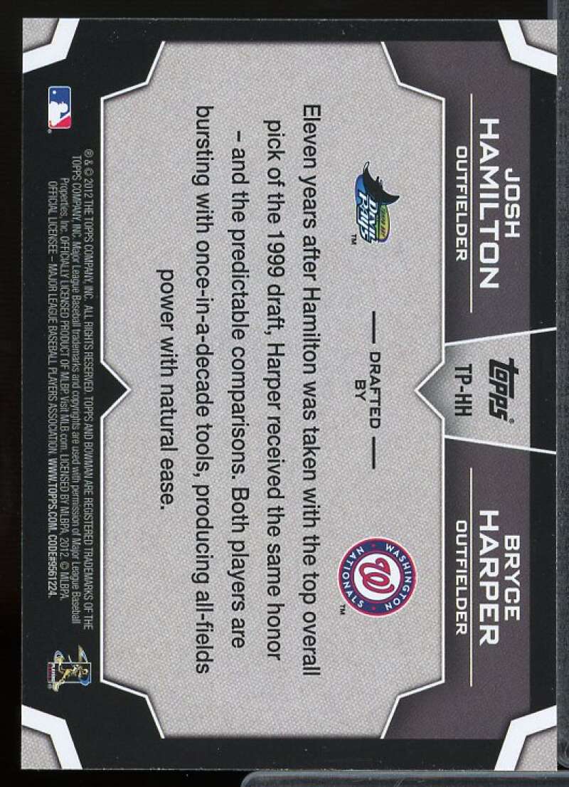 Josh Hamilton/Bryce Harper Card 2012 Bowman Draft Dual Top 10 Picks #HH  Image 2
