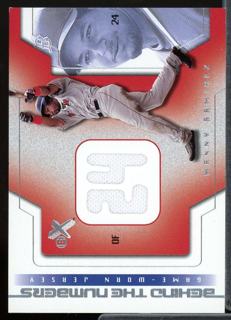 Manny Ramirez Card 2002 E-X Behind the Numbers Game Jersey #19  Image 1