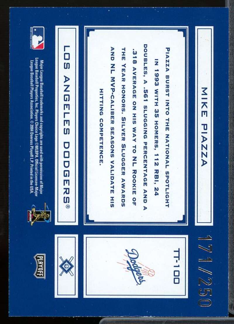 Mike Piazza Dodgers 2004 Absolute Memorabilia Tools of the Trade Blue #TT100  Image 2