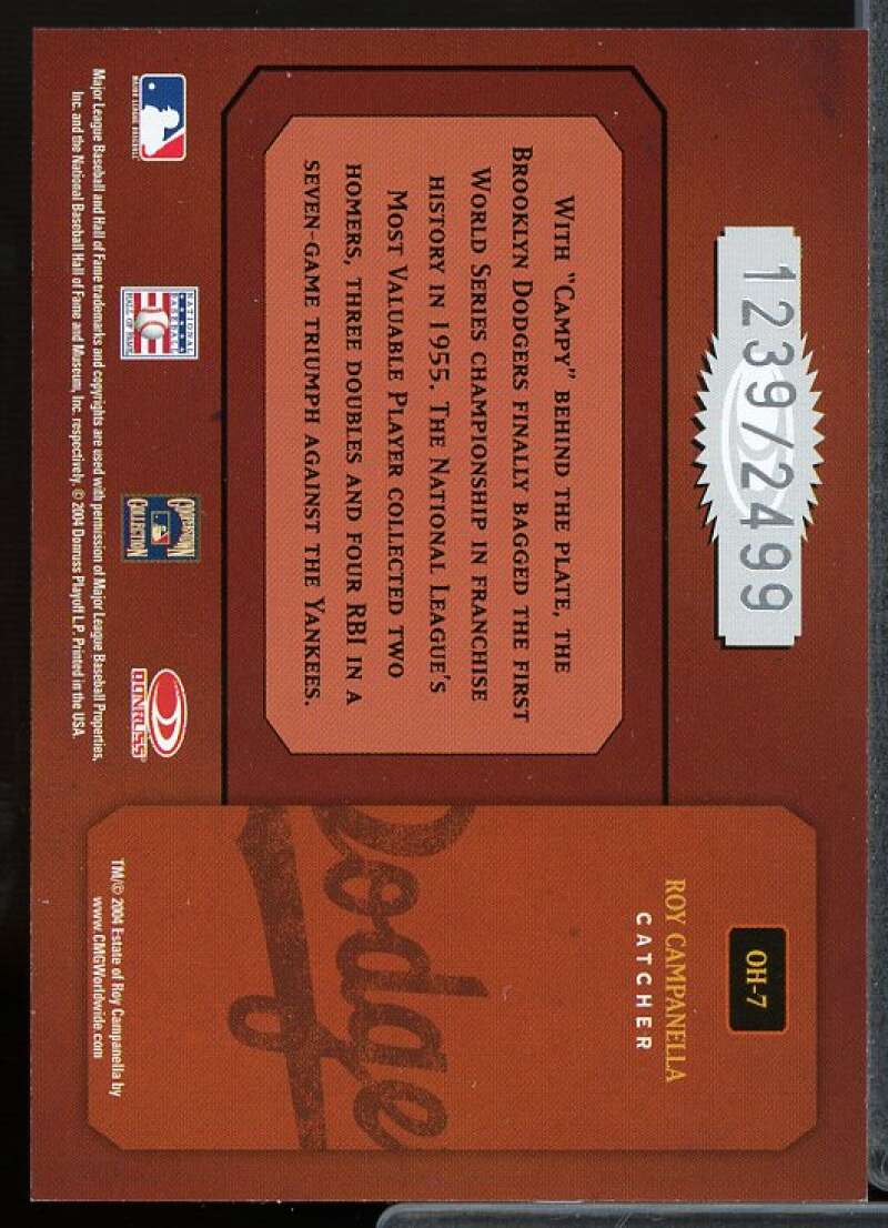 Roy Campanella Card 2004 Donruss Classics October Heroes #7  Image 2