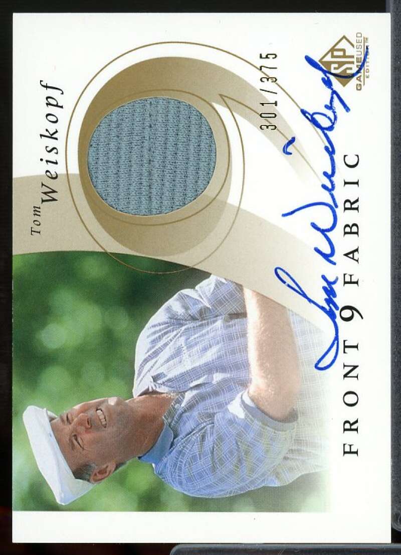 Tom Weiskopf T1 Card 2002 SP Game Used Front 9 Fabric Autograph #WE  Image 1