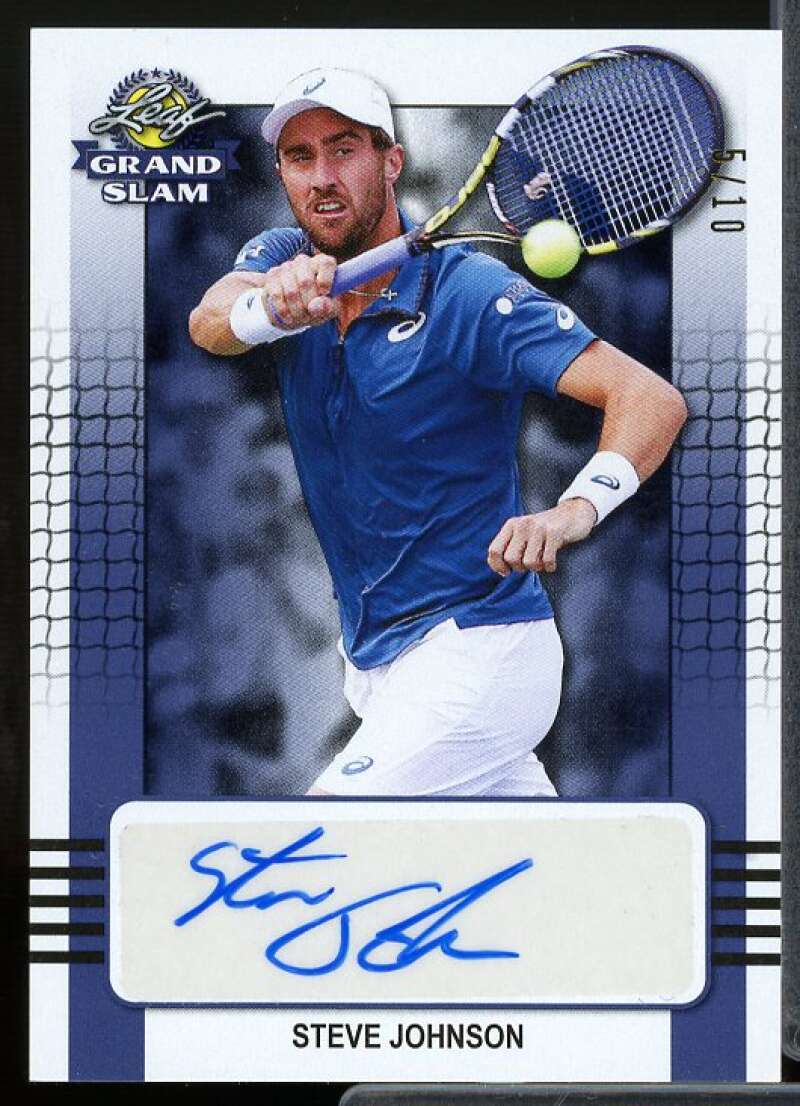 Steve Johnson Card 2018 Leaf Grand Slam Tennis Autographs Blue #BASJ1  Image 1