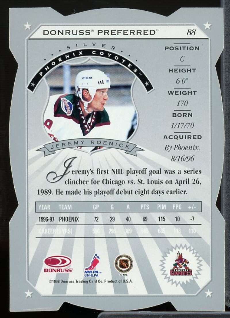 Jeremy Roenick S Card 1997-98 Donruss Preferred Cut to the Chase #88  Image 2