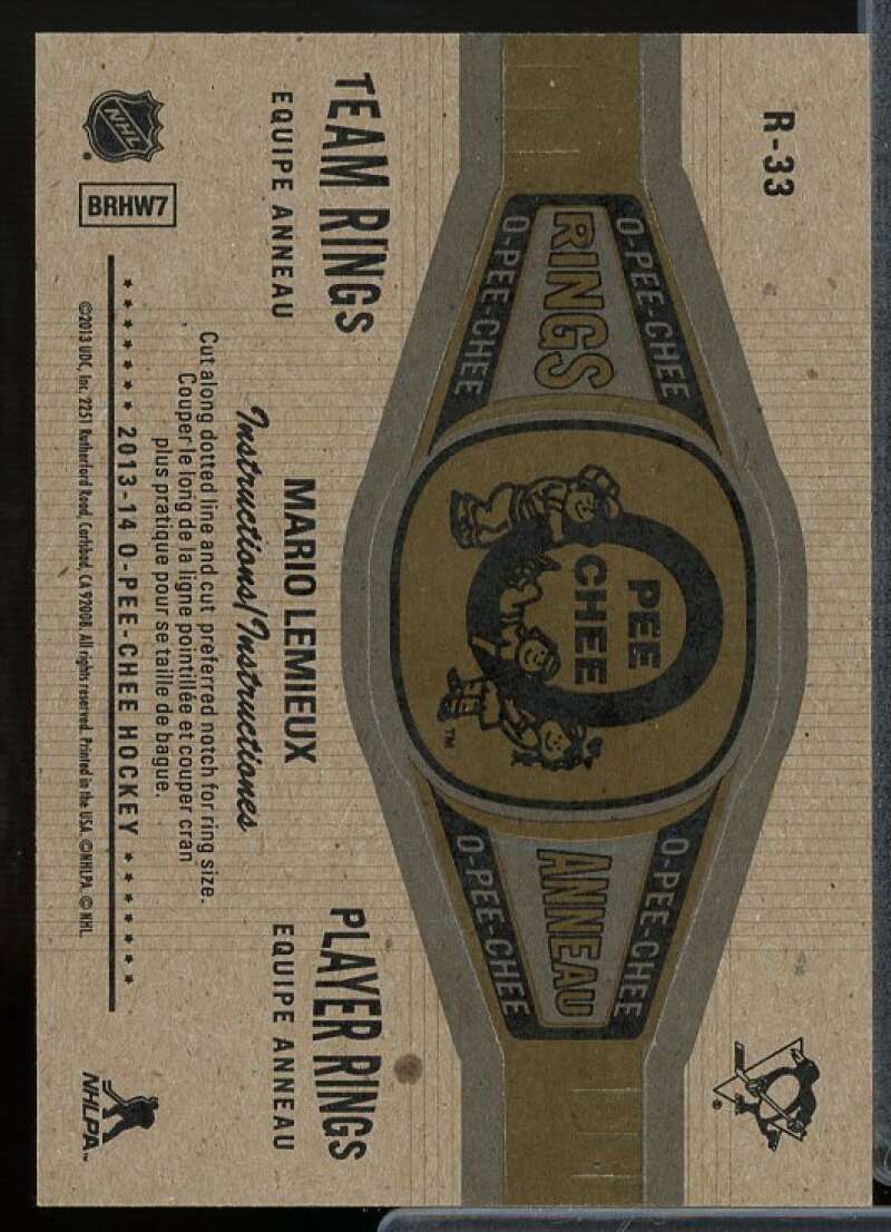 Mario Lemieux Card 2013-14 O-Pee-Chee Rings #R33  Image 2