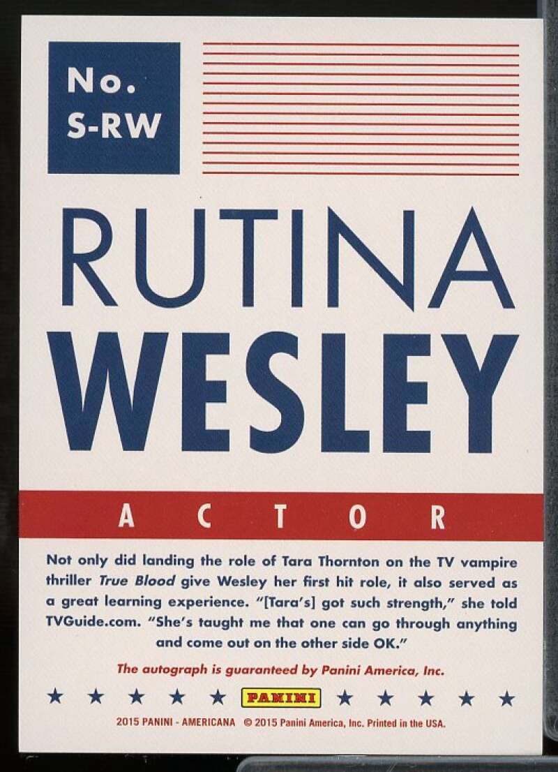 Rutina Wesley Card 2015 Panini Americana Signatures #46  Image 2