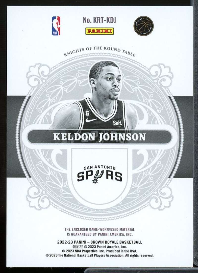 Keldon Johnson Card 2022-23 Crown Royale Knights of the Round Table Relics #16  Image 2