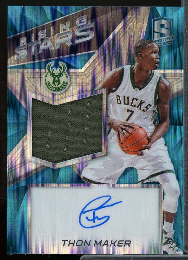 Thon Maker 2016 Panini Spectra Rising Stars Memorabilia Autographs Neon Blue #11  Image 1