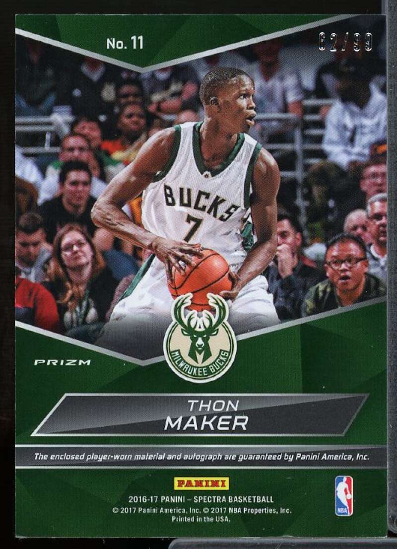 Thon Maker 2016 Panini Spectra Rising Stars Memorabilia Autographs Neon Blue #11  Image 2