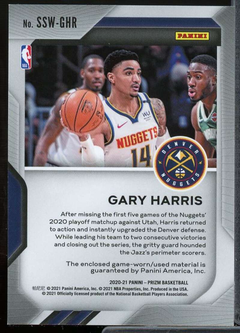 Gary Harris Card 2020-21 Panini Prizm Sensational Swatches #77  Image 2