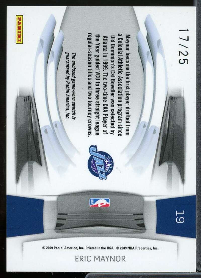 Eric Maynor Card 2009-10 Prestige Prestigious Picks Materials Black #19  Image 2