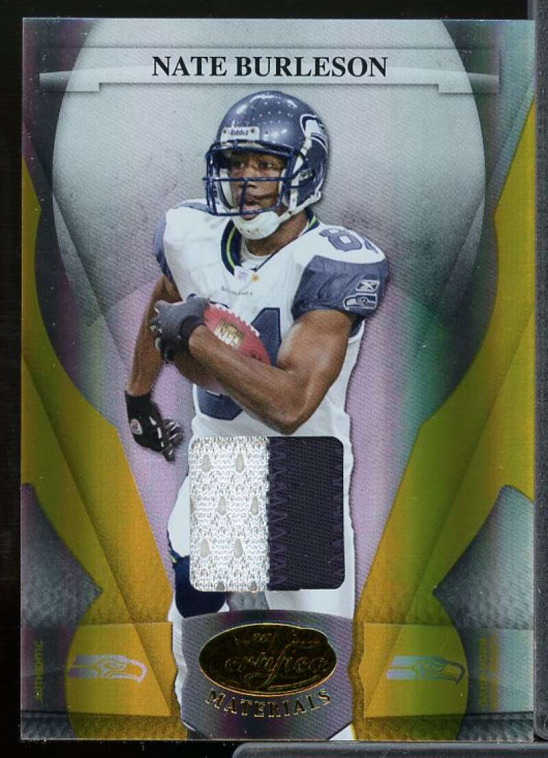 Nate Burleson Card 2008 Leaf Certified Materials Mirror Gold Materials #128  Image 1
