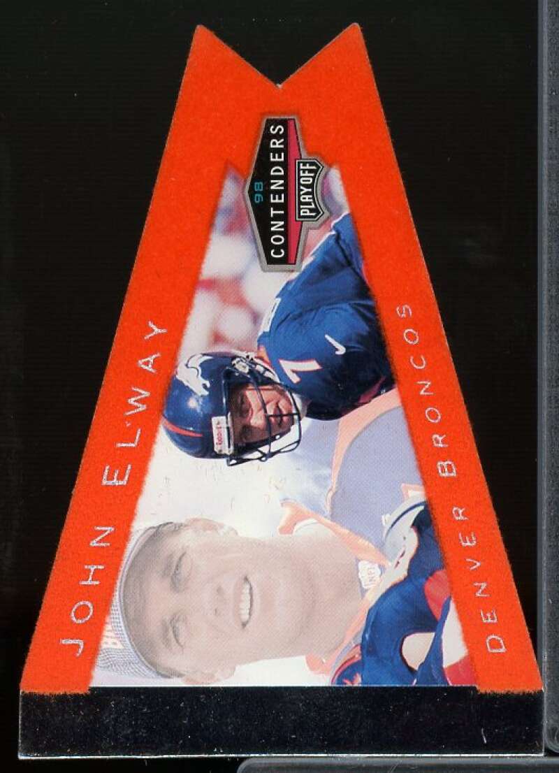 John Elway Card 1998 Playoff Contenders Pennants Orange Felt #26  Image 1