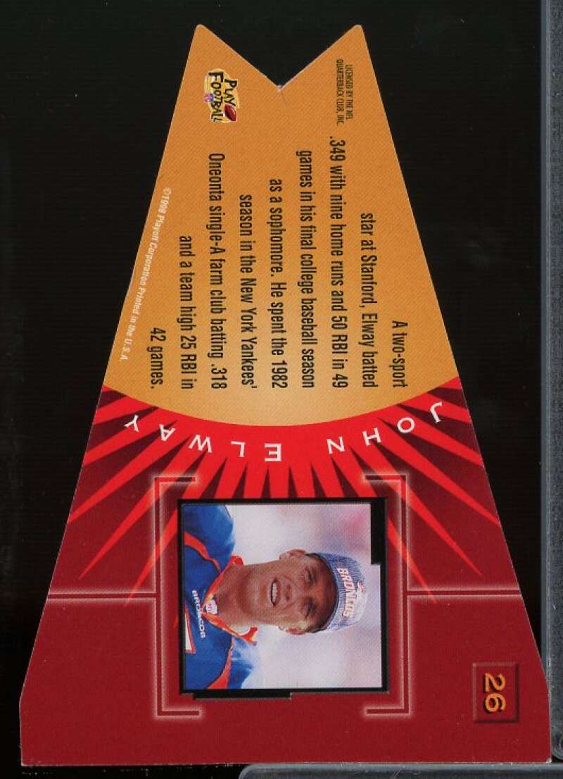 John Elway Card 1998 Playoff Contenders Pennants Orange Felt #26  Image 2