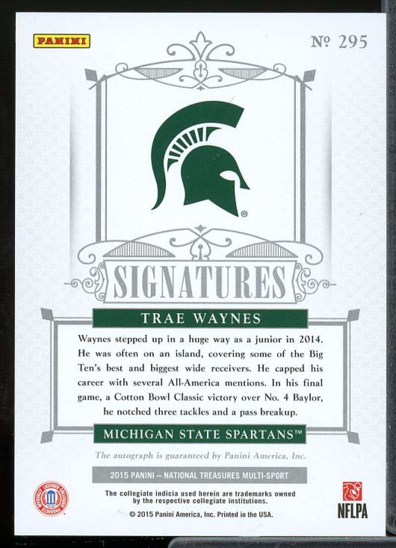 Trae Waynes AU 2015 Panini National Treasures Collegiate Multisport Gold #295  Image 2