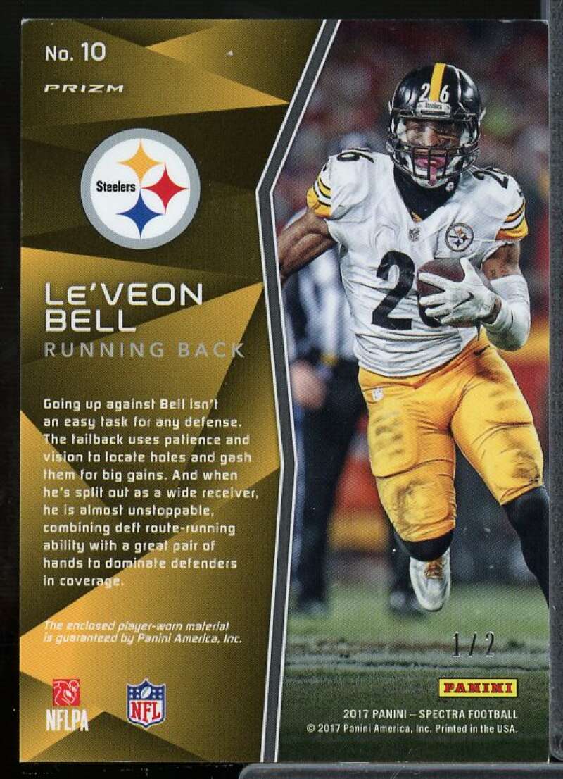 Le'Veon Bell Card 2017 Panini Spectra Triple Threats Materials Nebula #10  Image 2