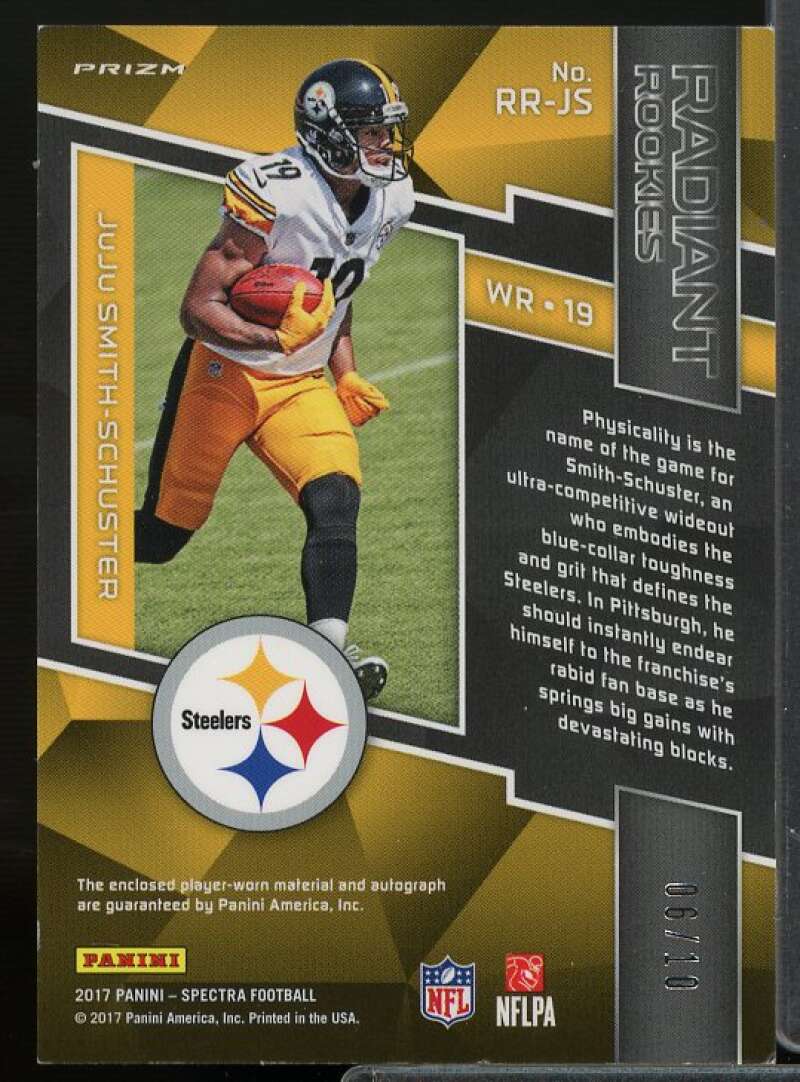 JuJu Smith-Schuster 2017 Spectra Radiant Rookie Patch AU Neon Black Light #13  Image 2