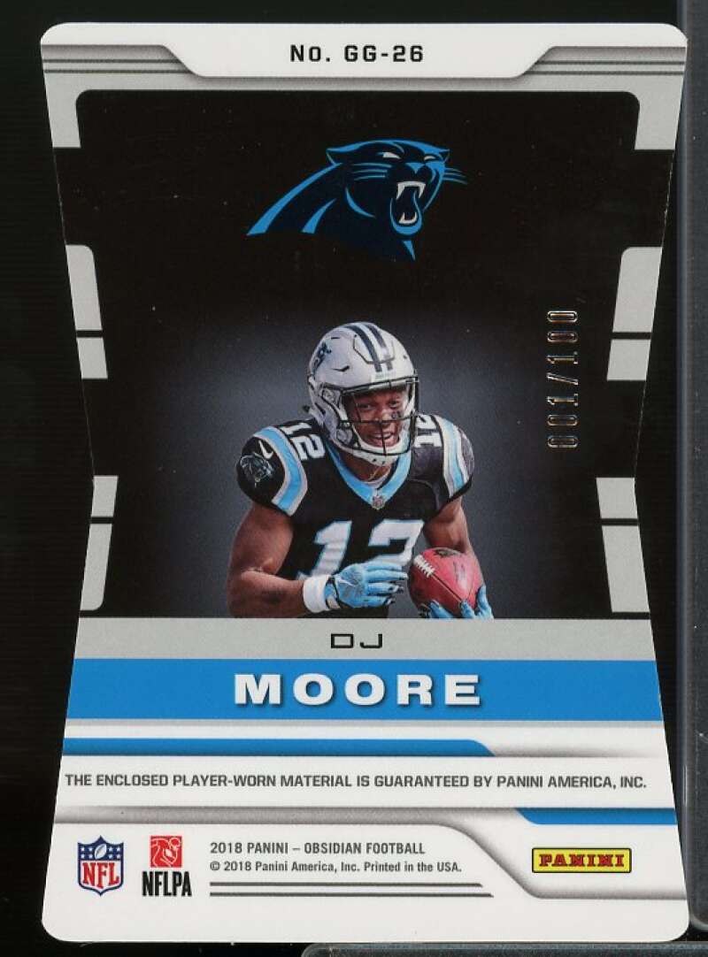 D.J. Moore Rookie Card 2018 Panini Obsidian Galaxy Gear Materials #26  Image 2