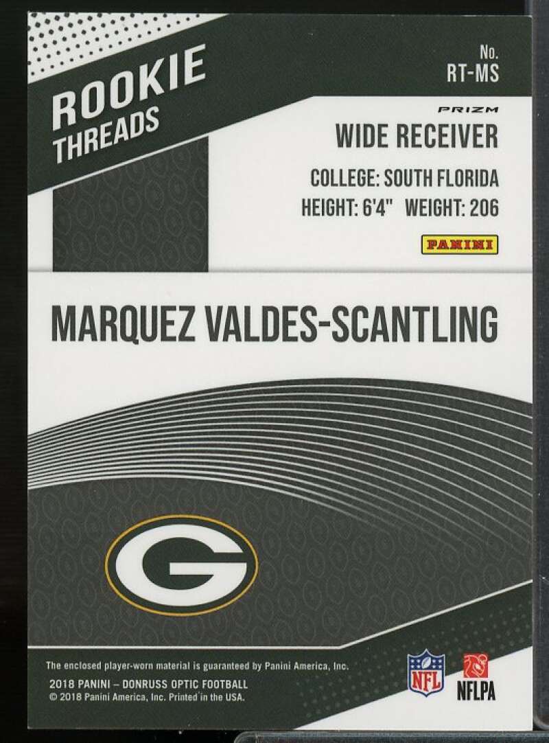 Marquez Valdes-Scantling Rookie Card 2018 Donruss Optic Rookie Threads #31  Image 2