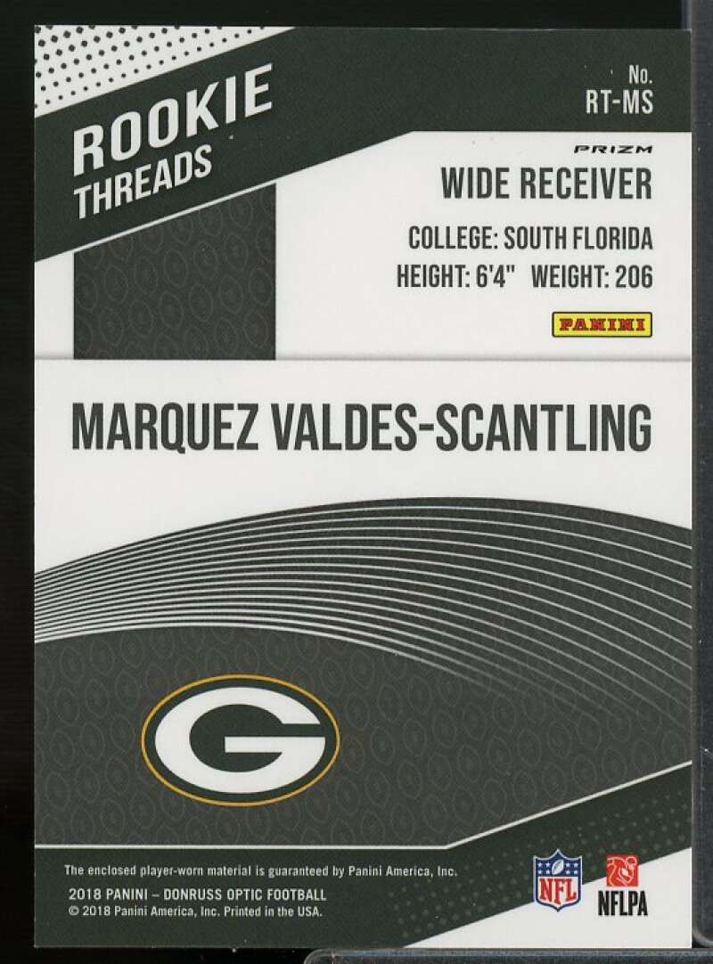 Marquez Valdes-Scantling Rookie Card 2018 Donruss Optic Rookie Threads #31  Image 2