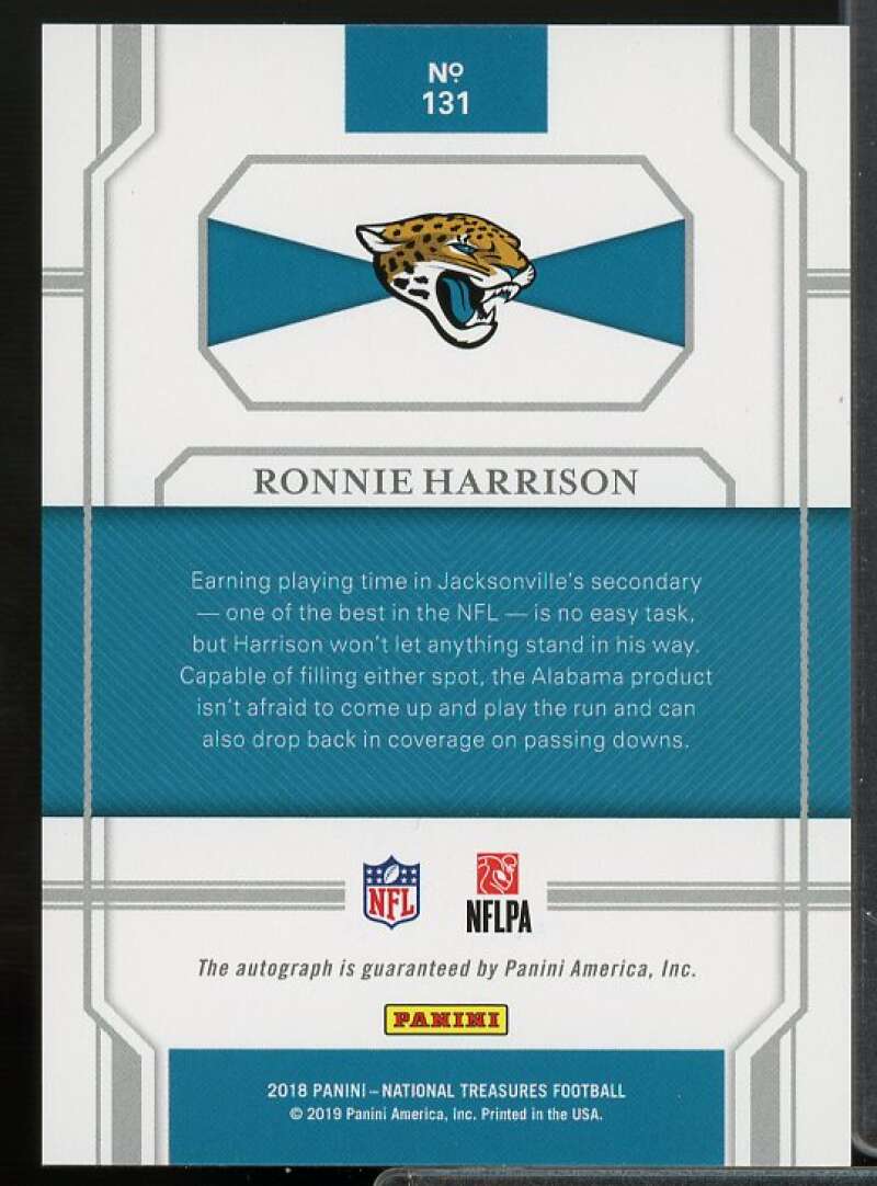 Ronnie Harrison AU/75 Rookie Card 2018 Panini National Treasures #131  Image 2