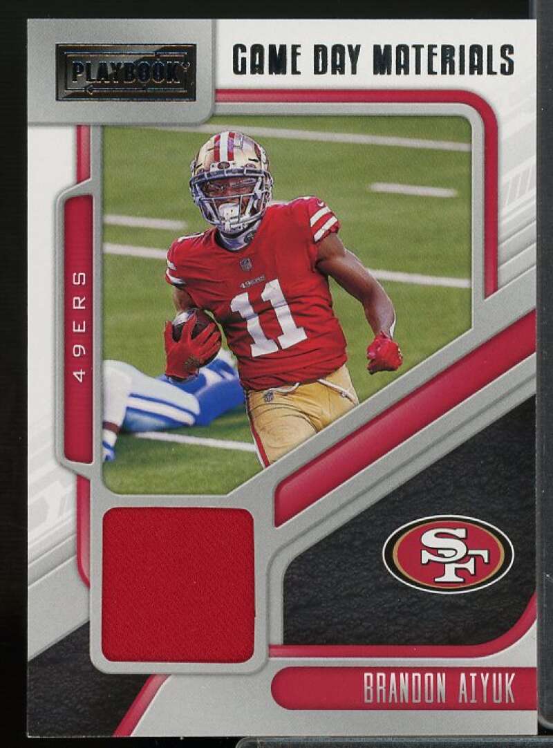 Brandon Aiyuk Card 2021 Panini Playbook Gameday Materials #15  Image 1