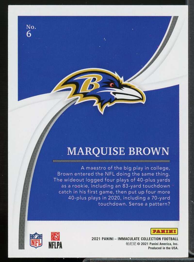 Marquise Brown Card 2021 Immaculate Collection Red #6  Image 2