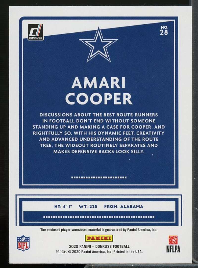 Amari Cooper Card 2020 Donruss Threads Blue #28  Image 2