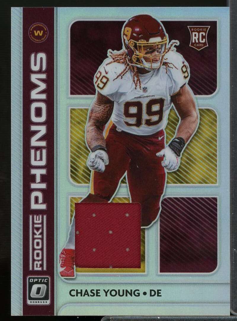 Chase Young Rookie Card 2020 Donruss Optic Rookie Phenoms Jerseys Red Hyper #16  Image 1