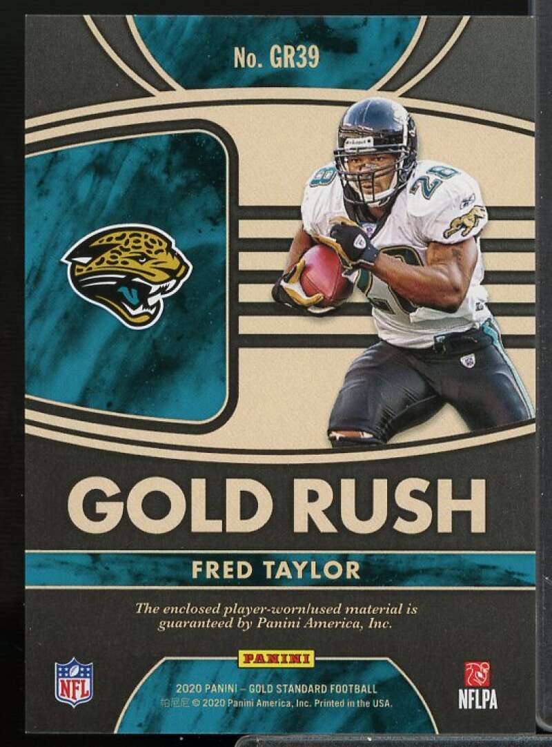 Fred Taylor Card 2020 Panini Gold Standard Gold Rush Materials #39  Image 2